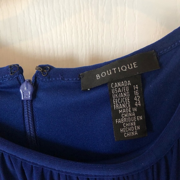 Pretty Royal Blue cocktail dress sz 14 - Picture 3 of 4